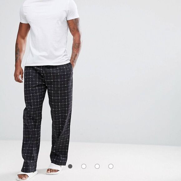 Lacoste XL Black Blue Cotton Croc Logo Print Drawstring Lounge PJ Pants - Picture 4 of 16